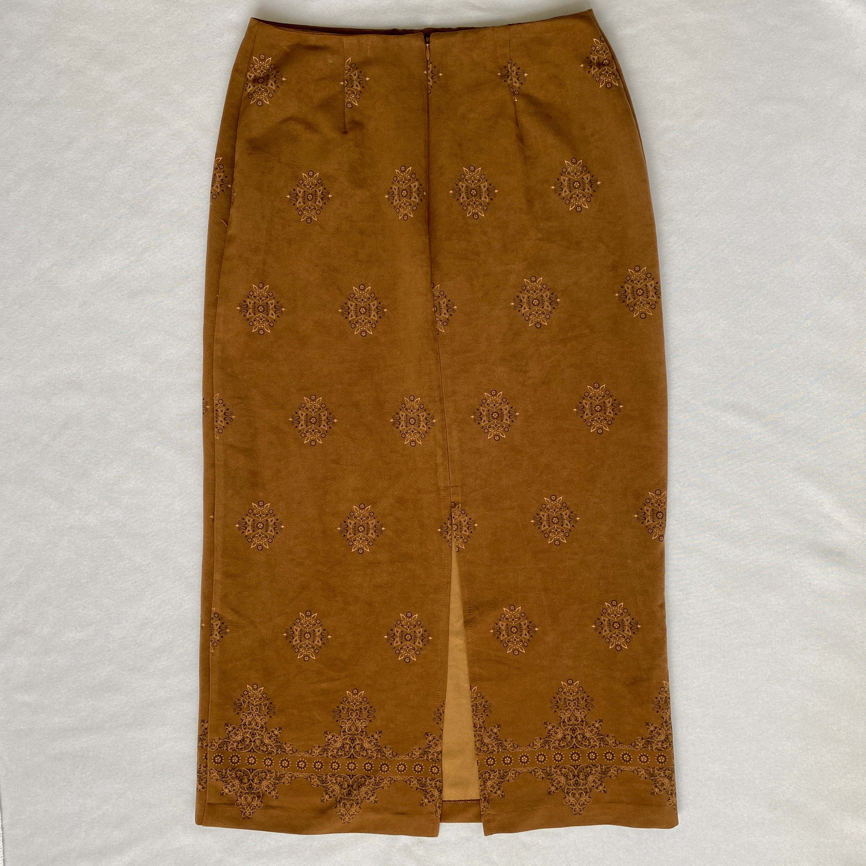 boho print maxi skirt