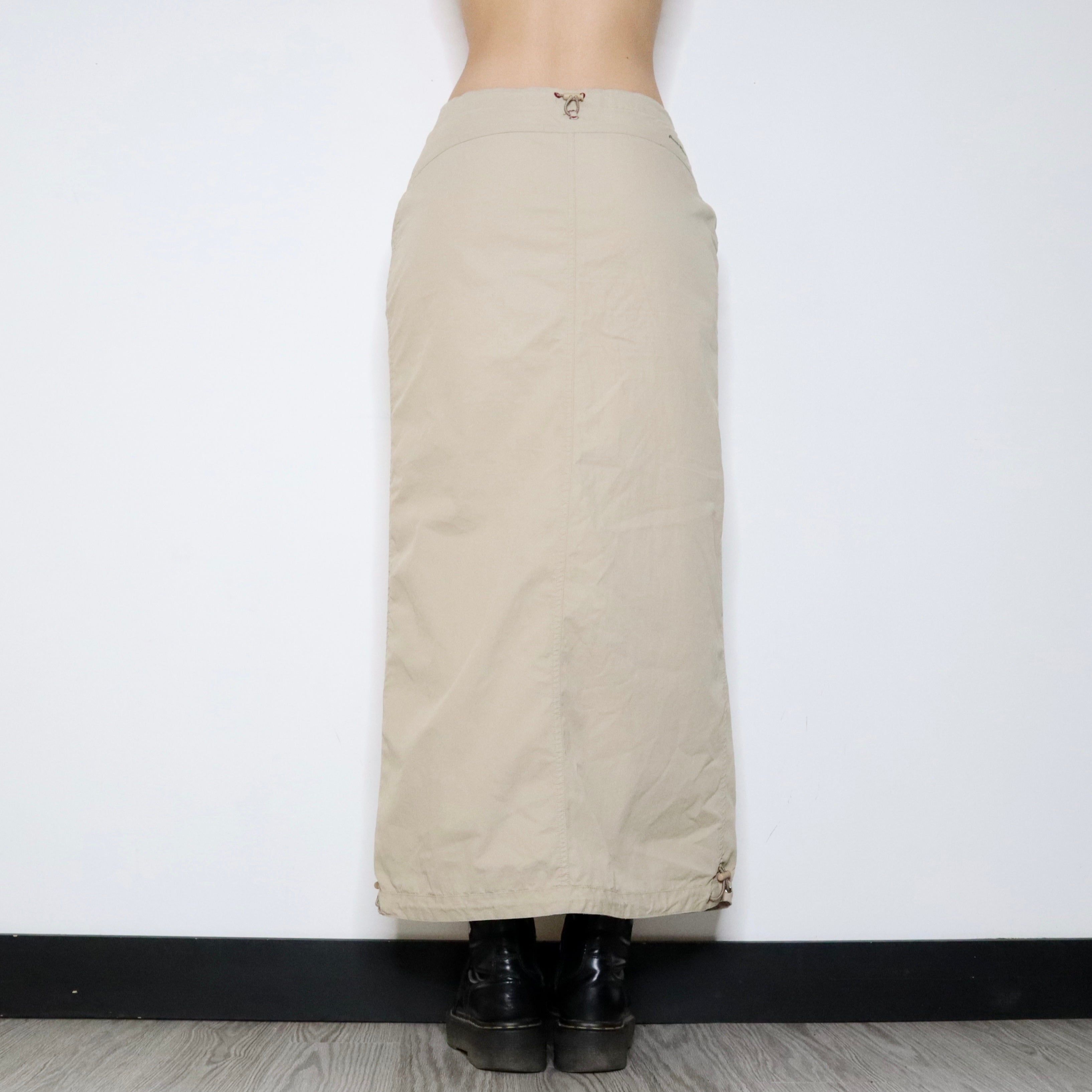 90s Beige Cargo Maxi Skirt (S/M)