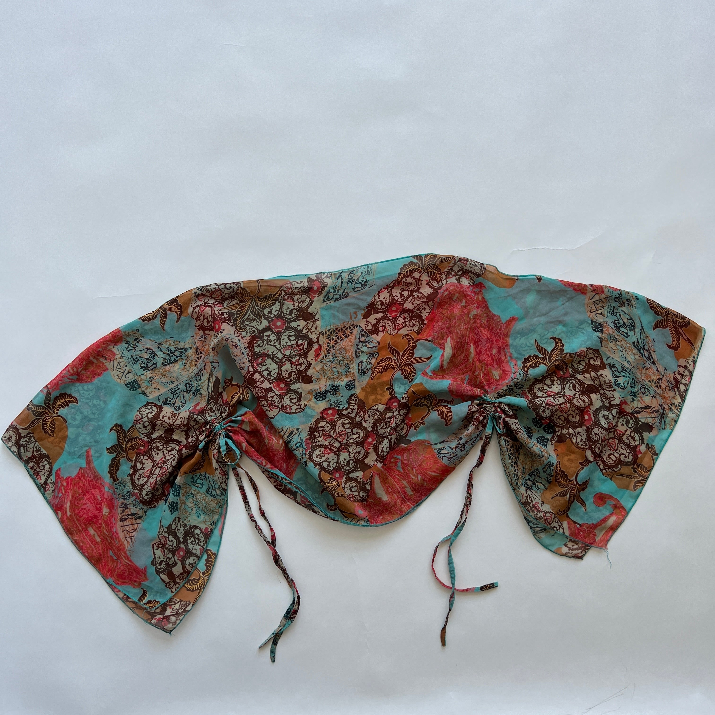 00s print sheer cape top