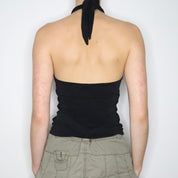 Max Mara Slinky Black Halter Top (Medium)