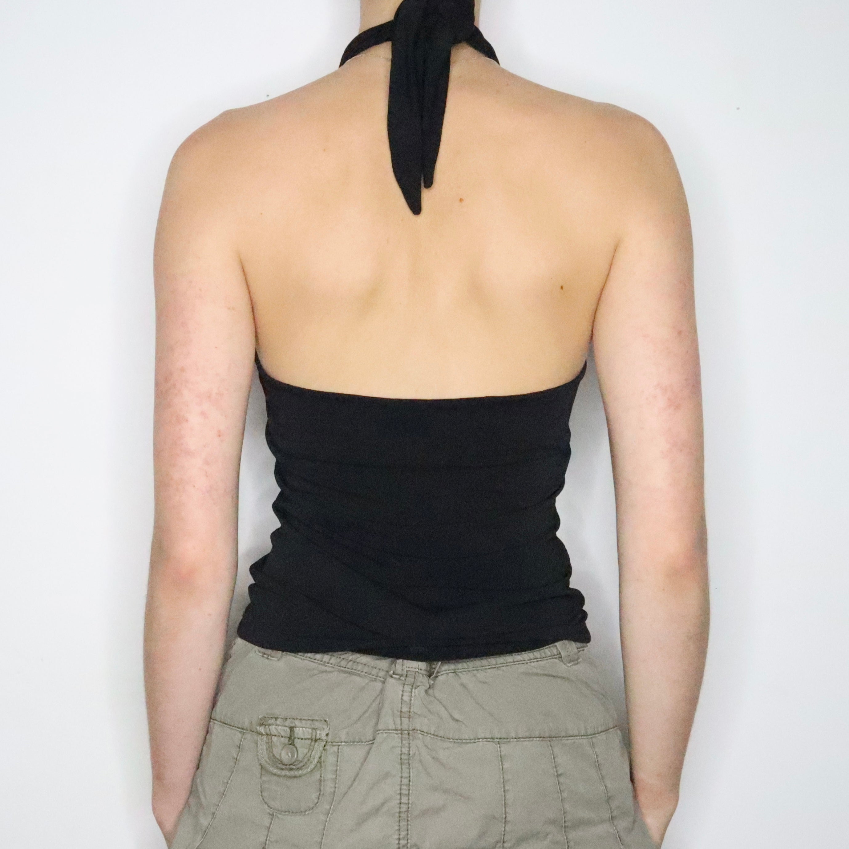 Max Mara Slinky Black Halter Top (Medium)