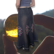 90’s Flower Ceremony Denim Skirt