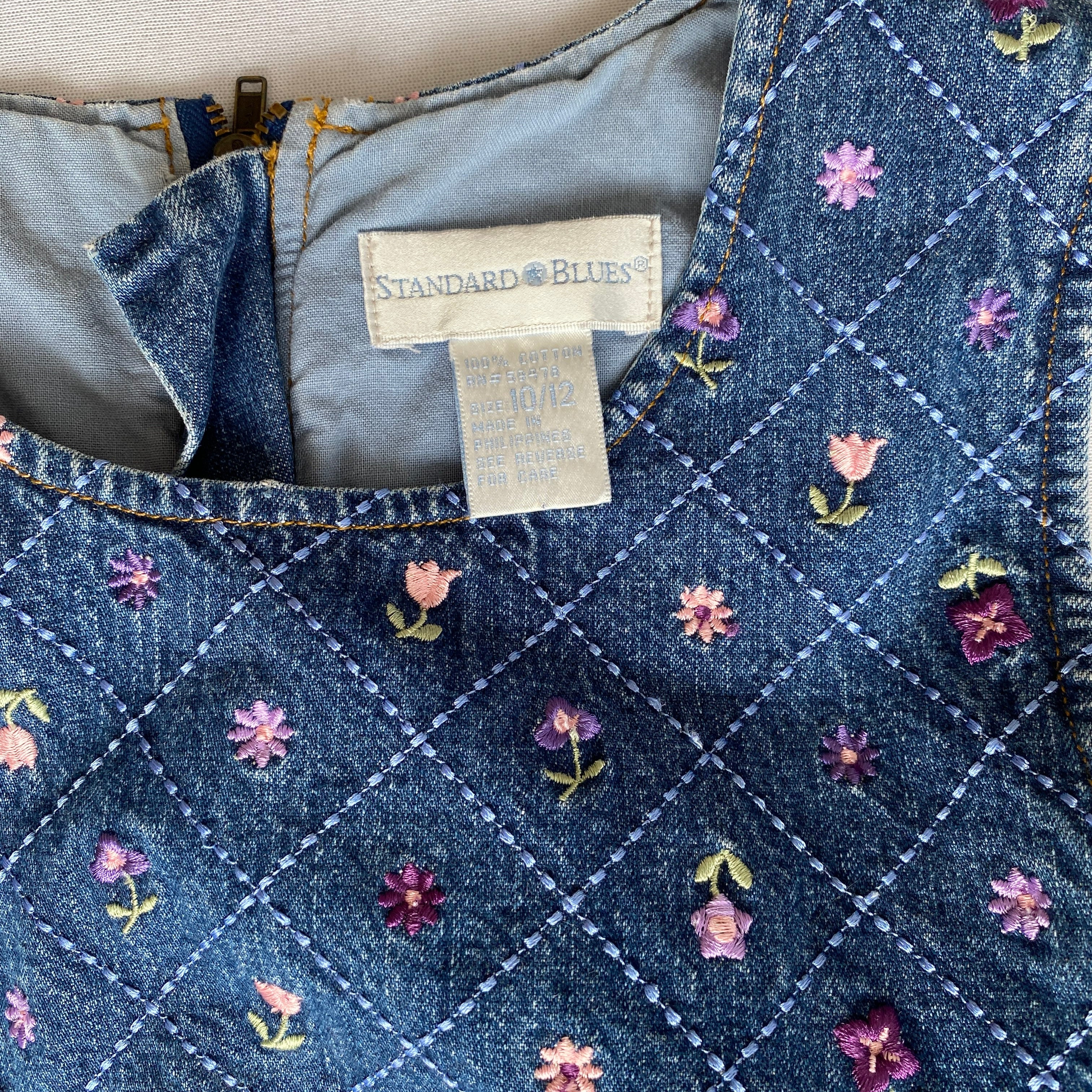 Petite denim shift dress