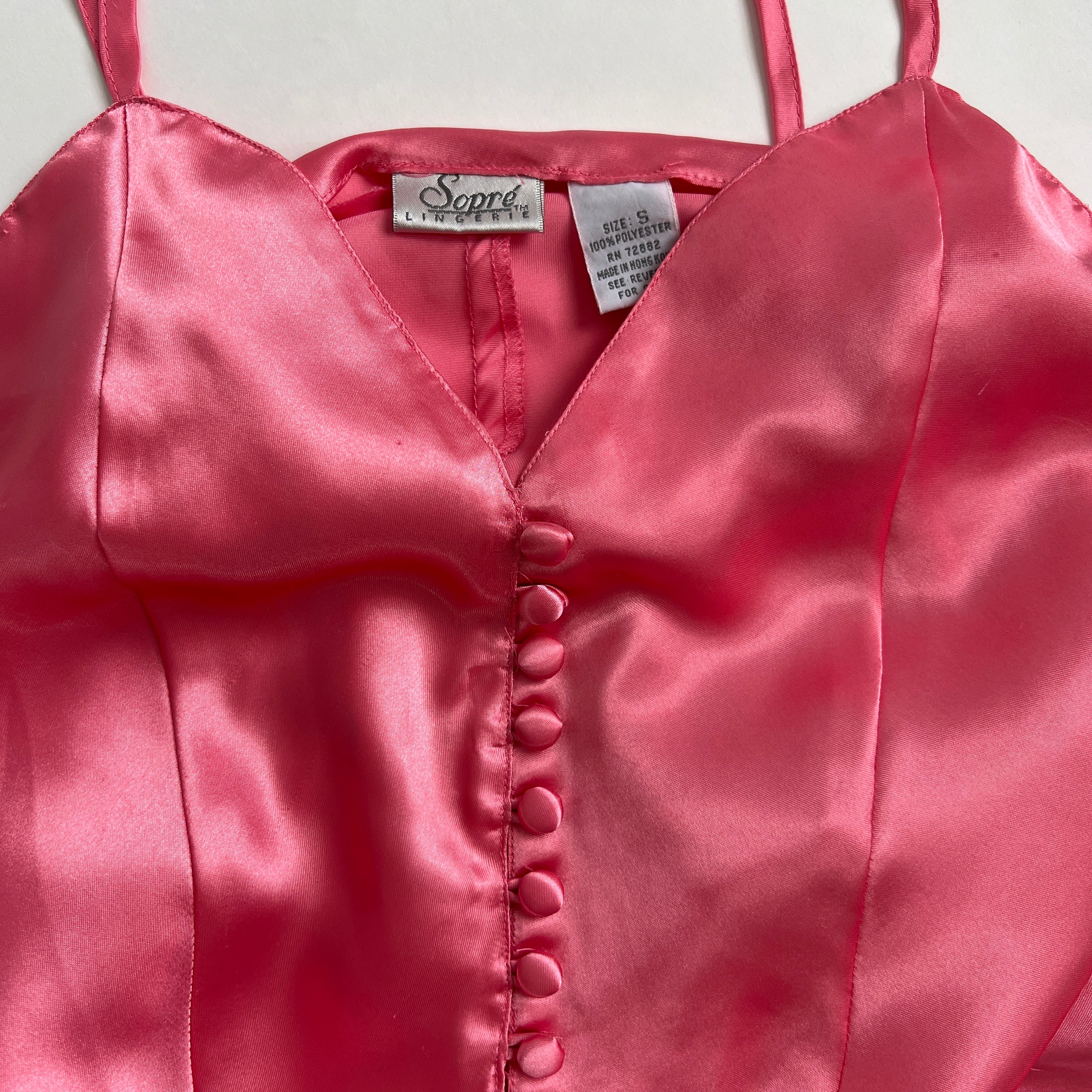 Vintage bubblegum satin slip