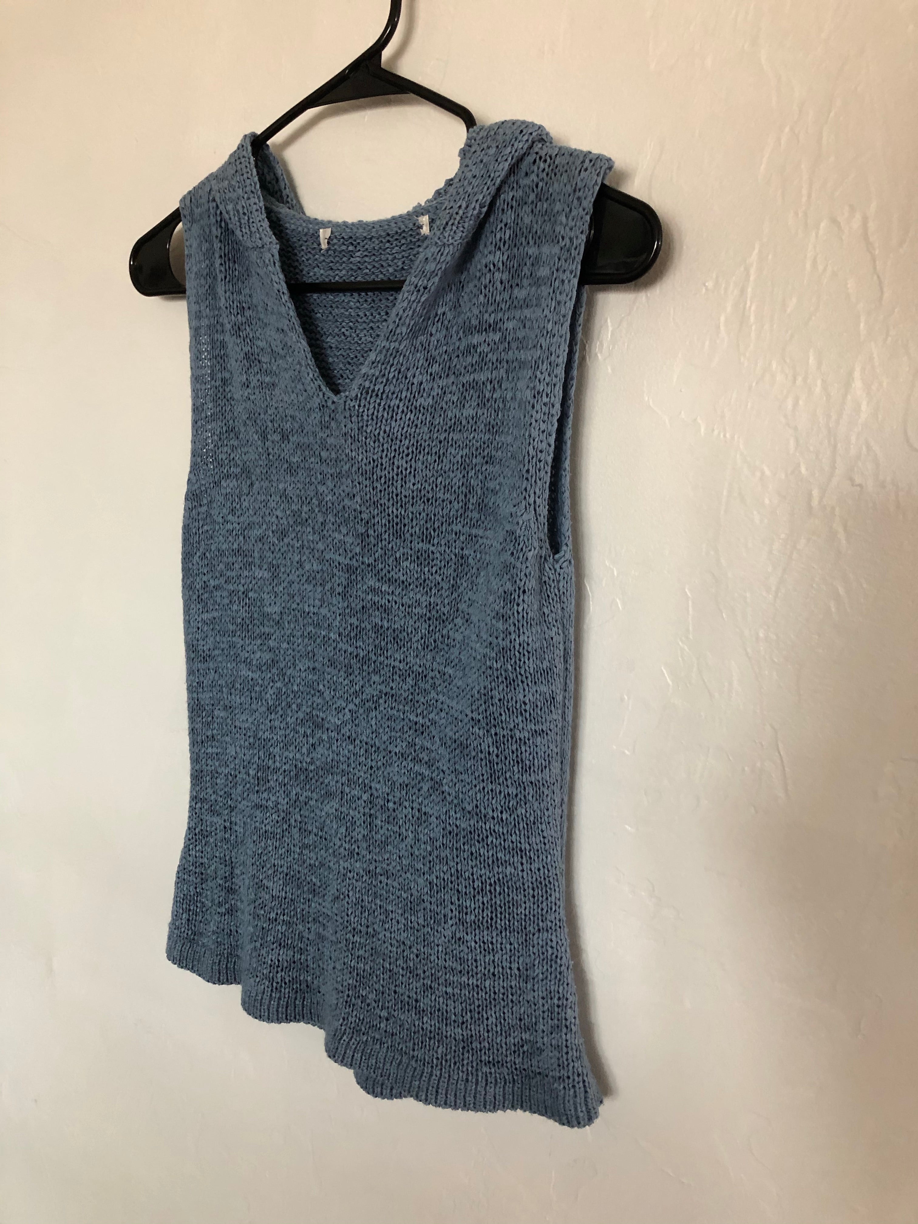 Muted blue with hoodie