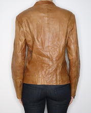 Brown Leather Moto Jacket (M-L) 