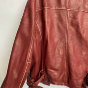 wine red leather jacket