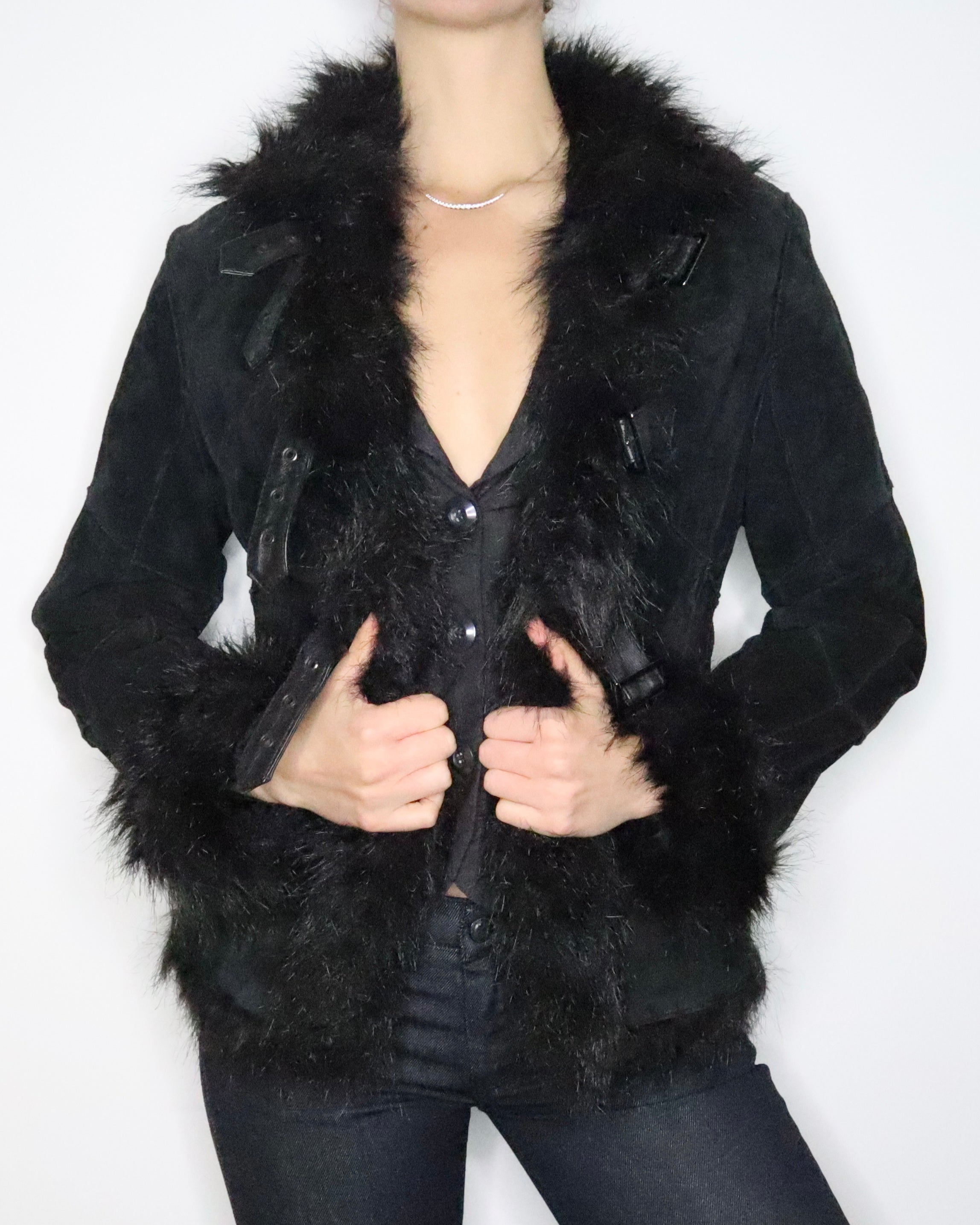 Morgan De Toi Black Buckle Coat (S-M)