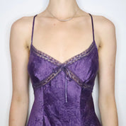 Purple Silk Slip Dress (S-M)