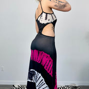 Cutout Allover Print Maxi Dress (S)