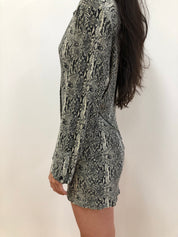 Snake button down dress