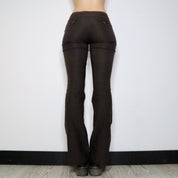 Low Rise Brown Flare Pants (Small)