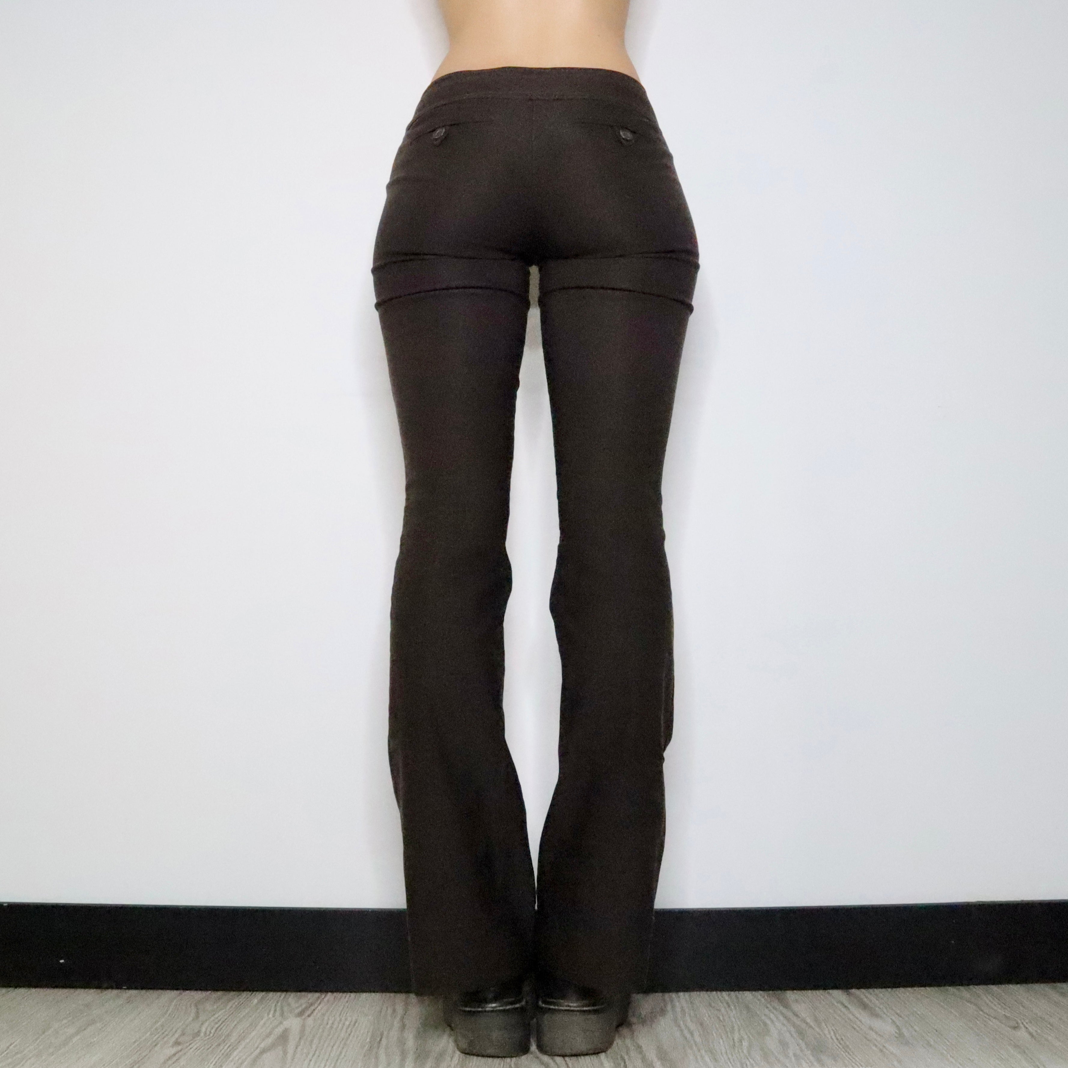 Low Rise Brown Flare Pants (Small)