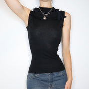 Black Sleeveless Knit Top (Small) 