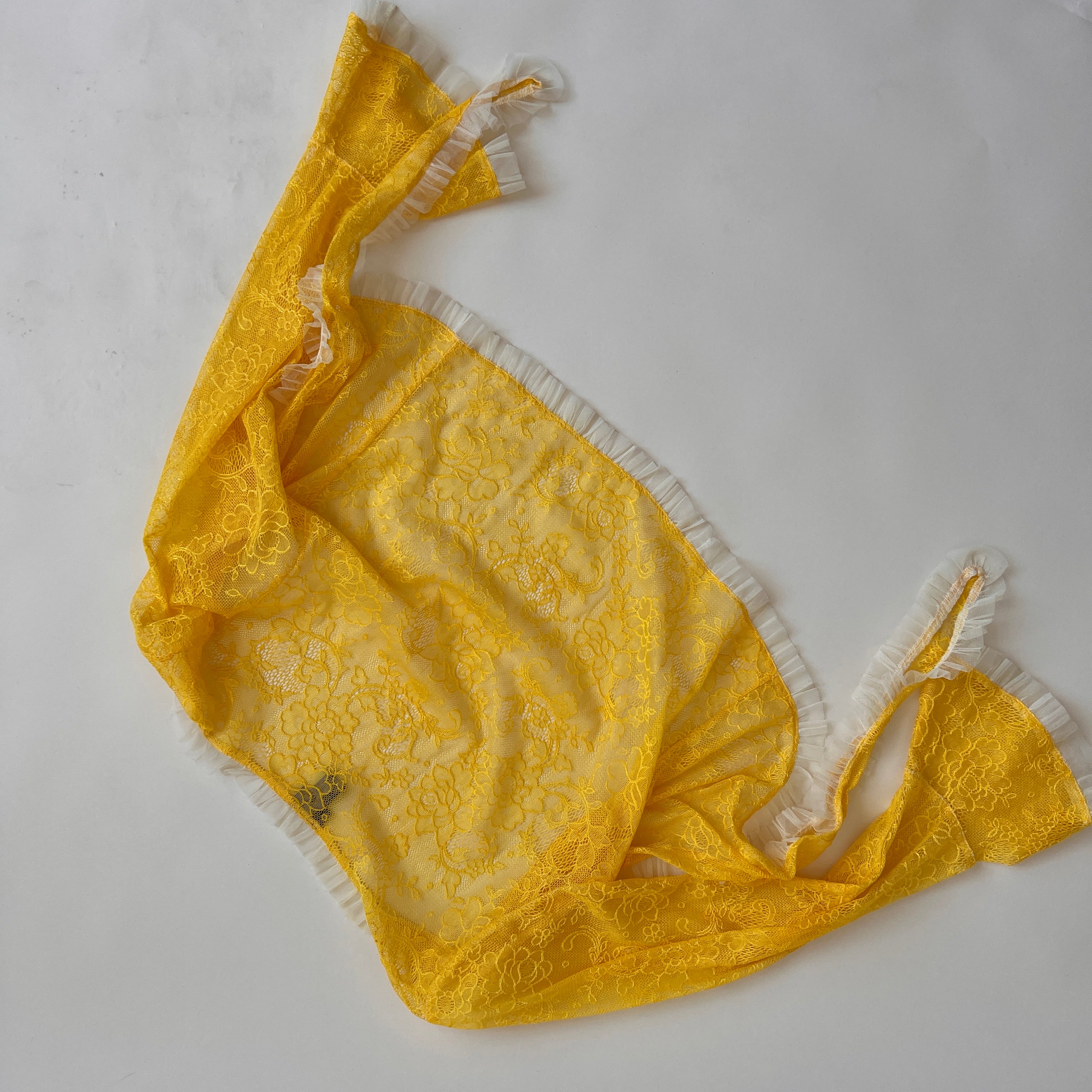 Yellow lace tie crop