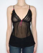 Black Mesh Babydoll Camisole (Medium) 