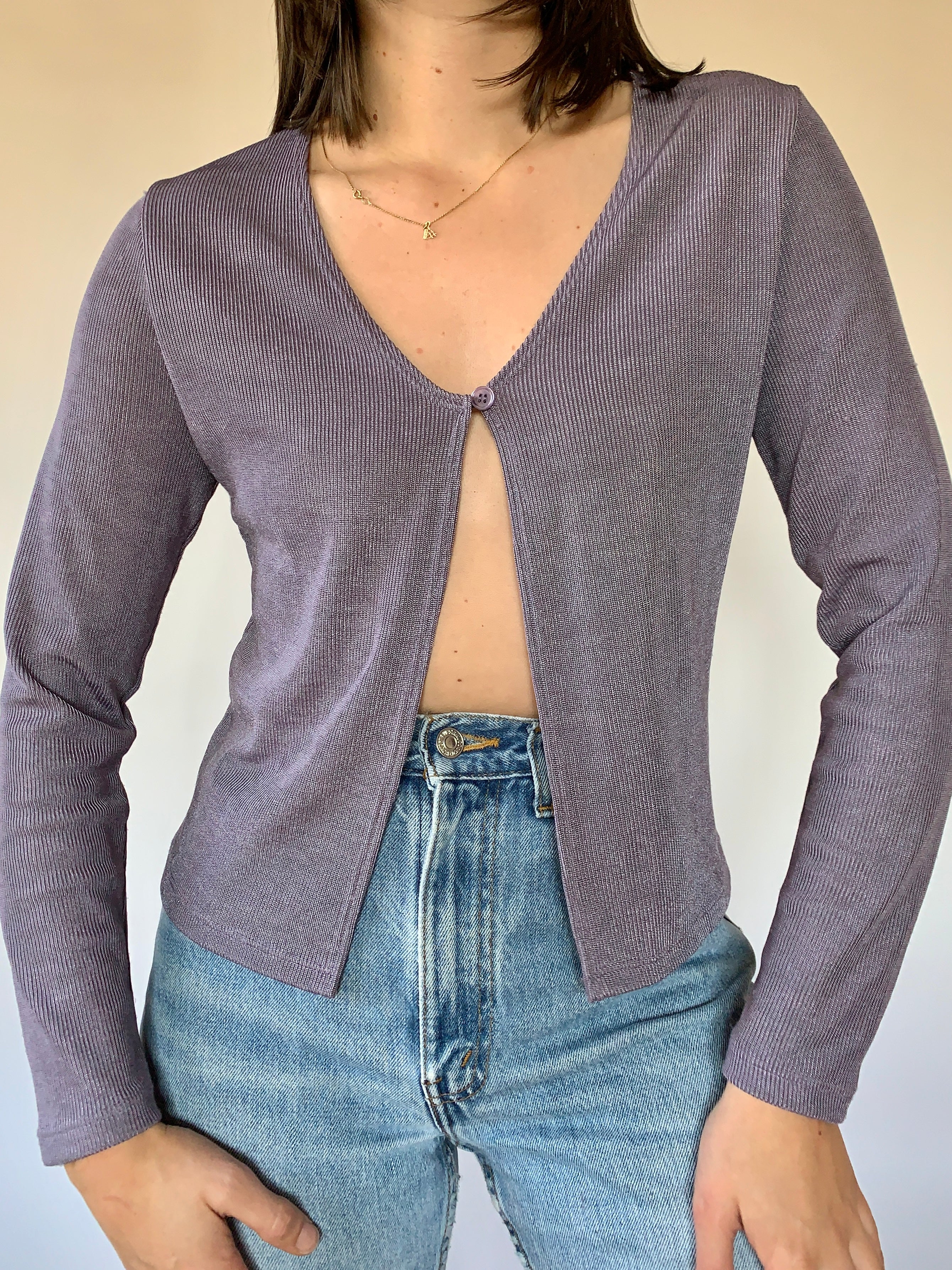 Vintage 1990s Lavender Cardi