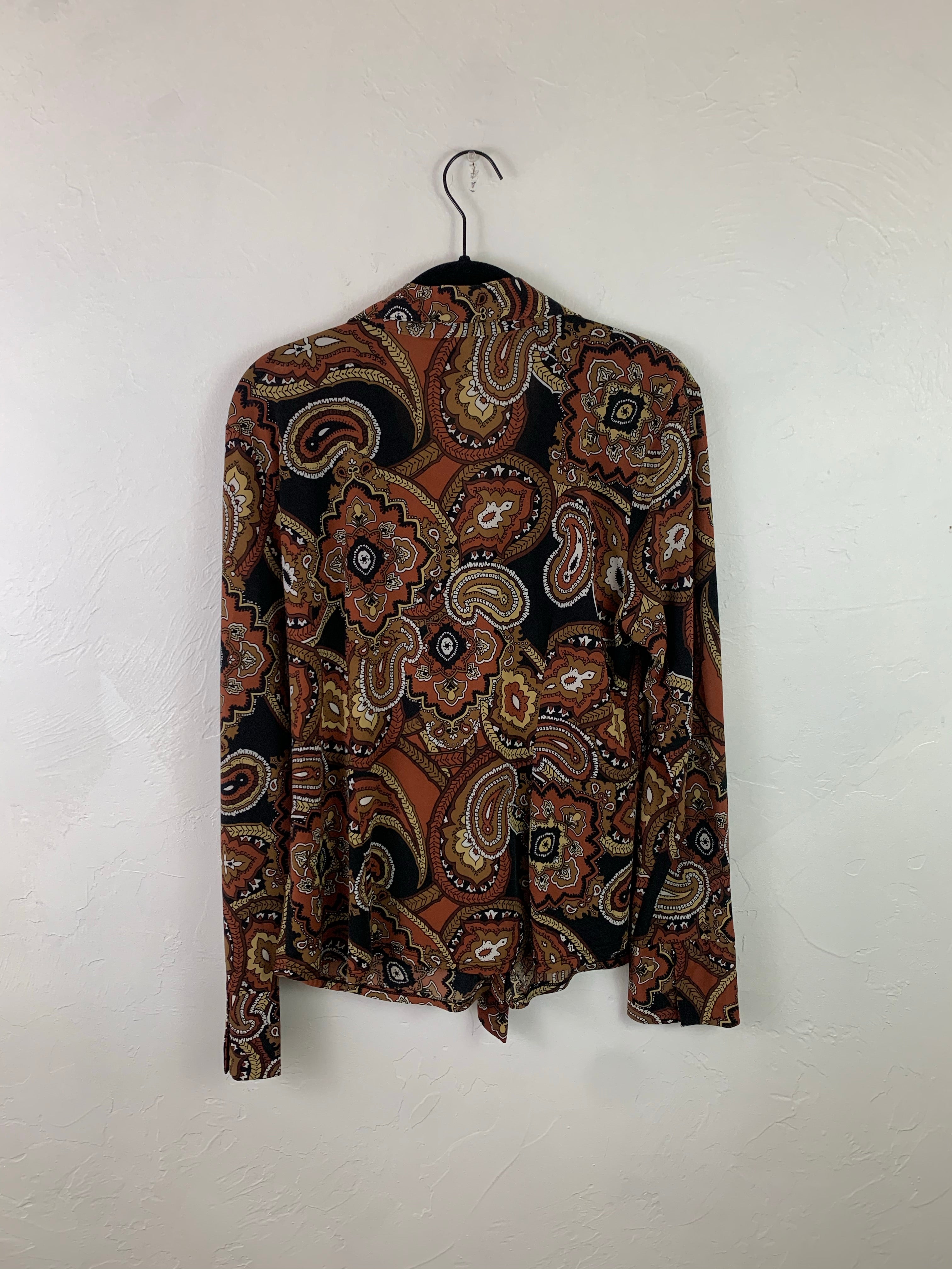 Brown tie button up top