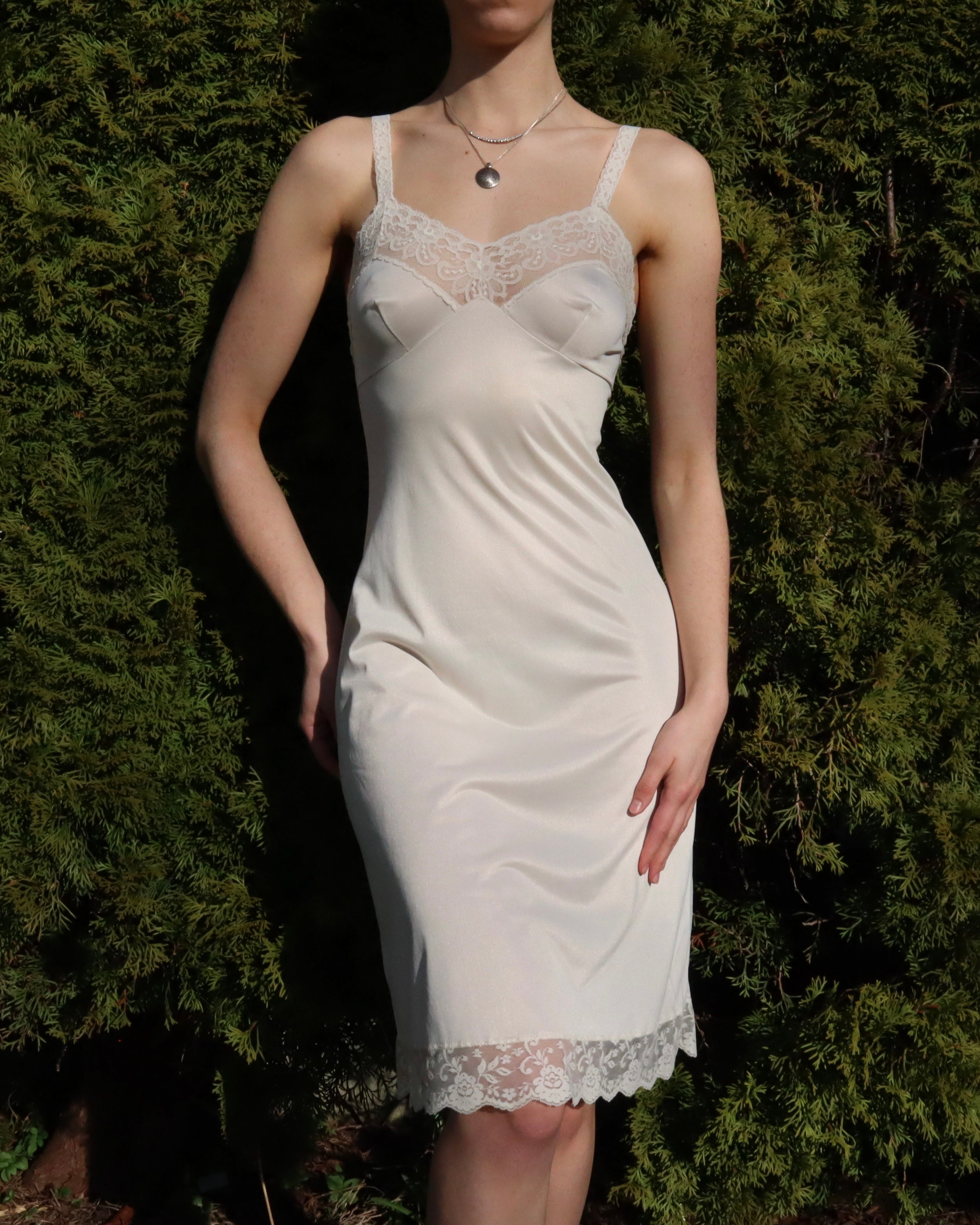 cream slip dress mini Cream Lace Trim Sleeveless Slip Mini Dress