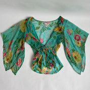 00s sheer silk wrap top