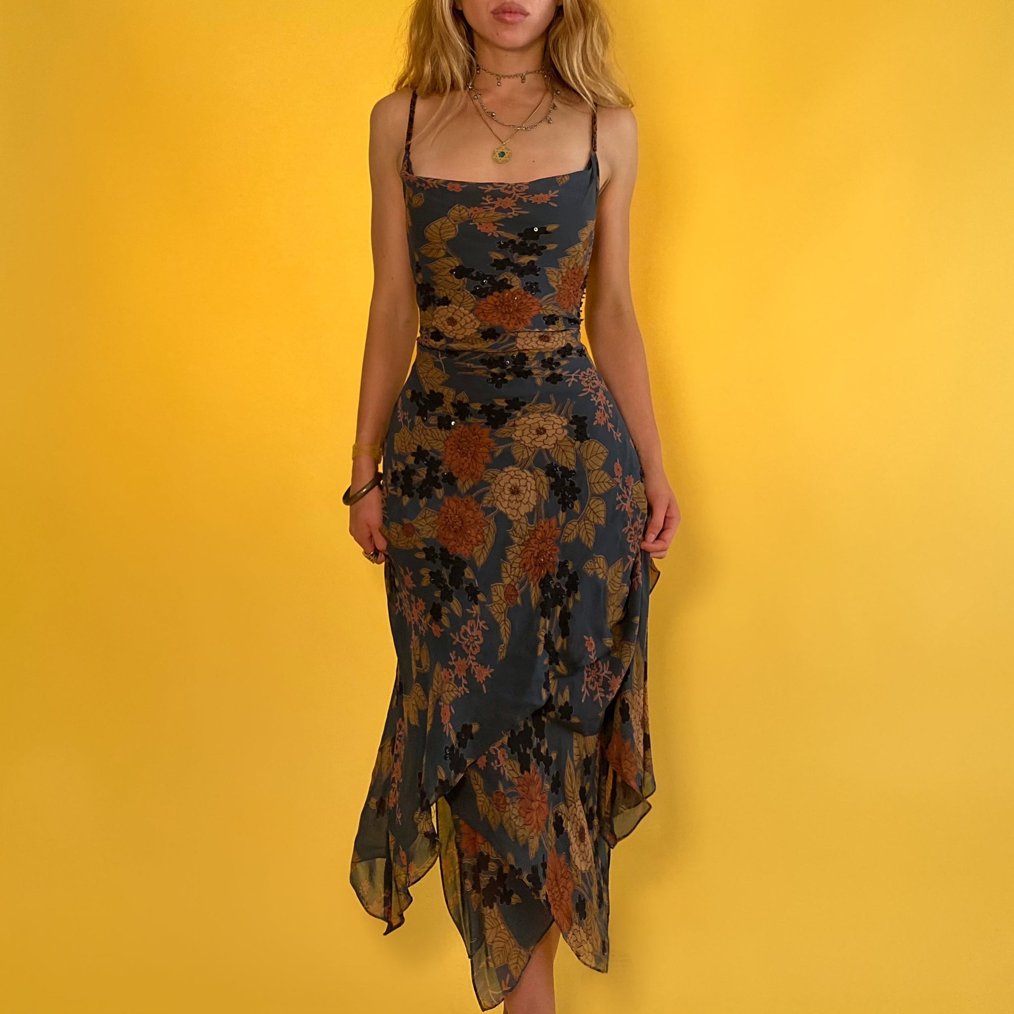 vintage beaded midi dress Mac Duggal Women's Cap Sleeve Column Midi Dress