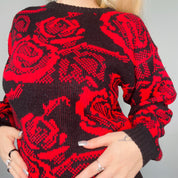 Vintage Rose Print Sweater
