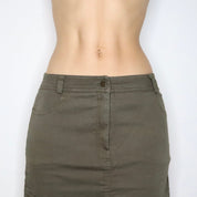 Khaki Cargo Maxi Skirt (Small) 