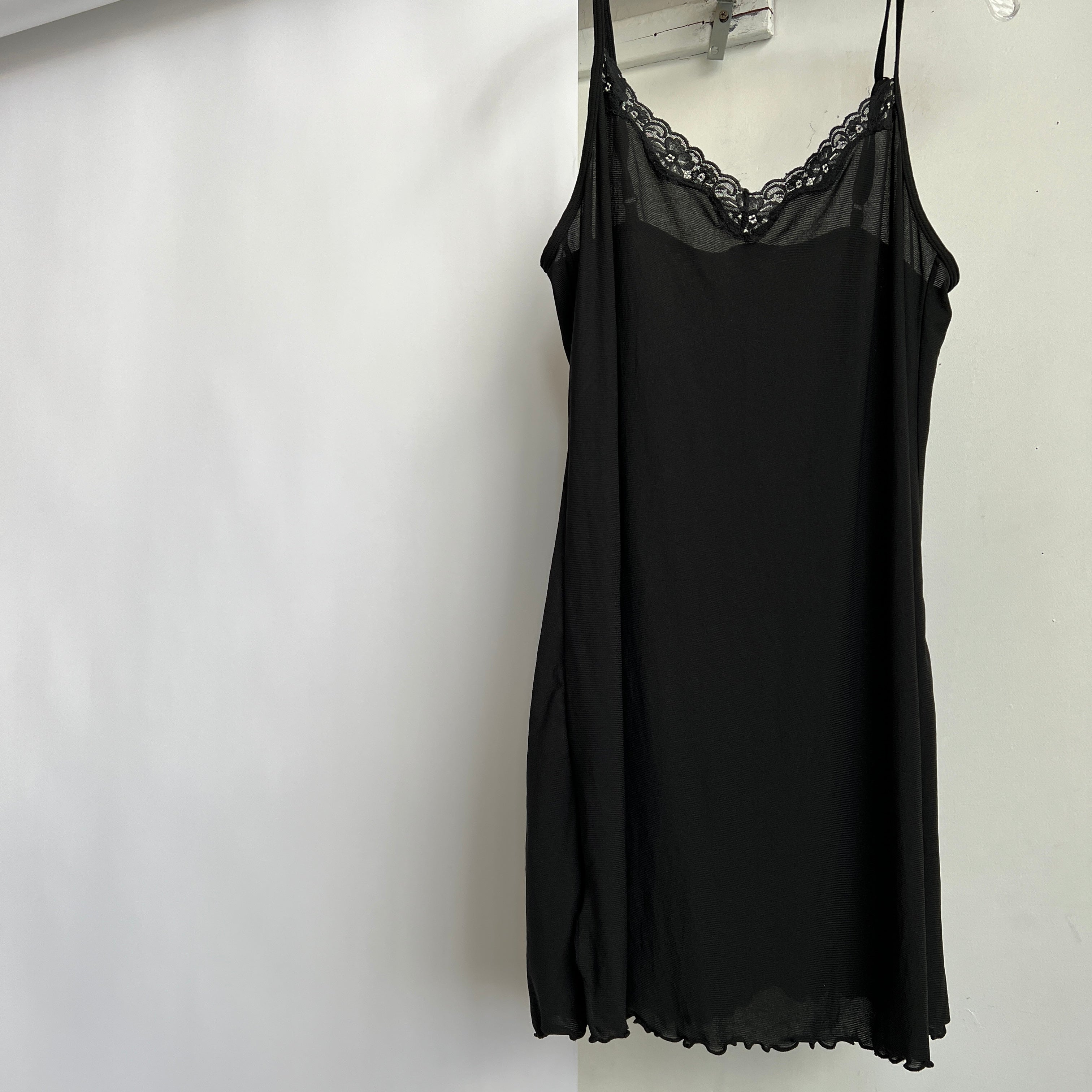 Black sheer mini slip