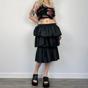 Vintage Ruffle Midi Skirt (XS)