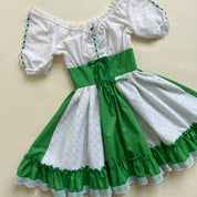 vintage white & green dancing dress sz s
