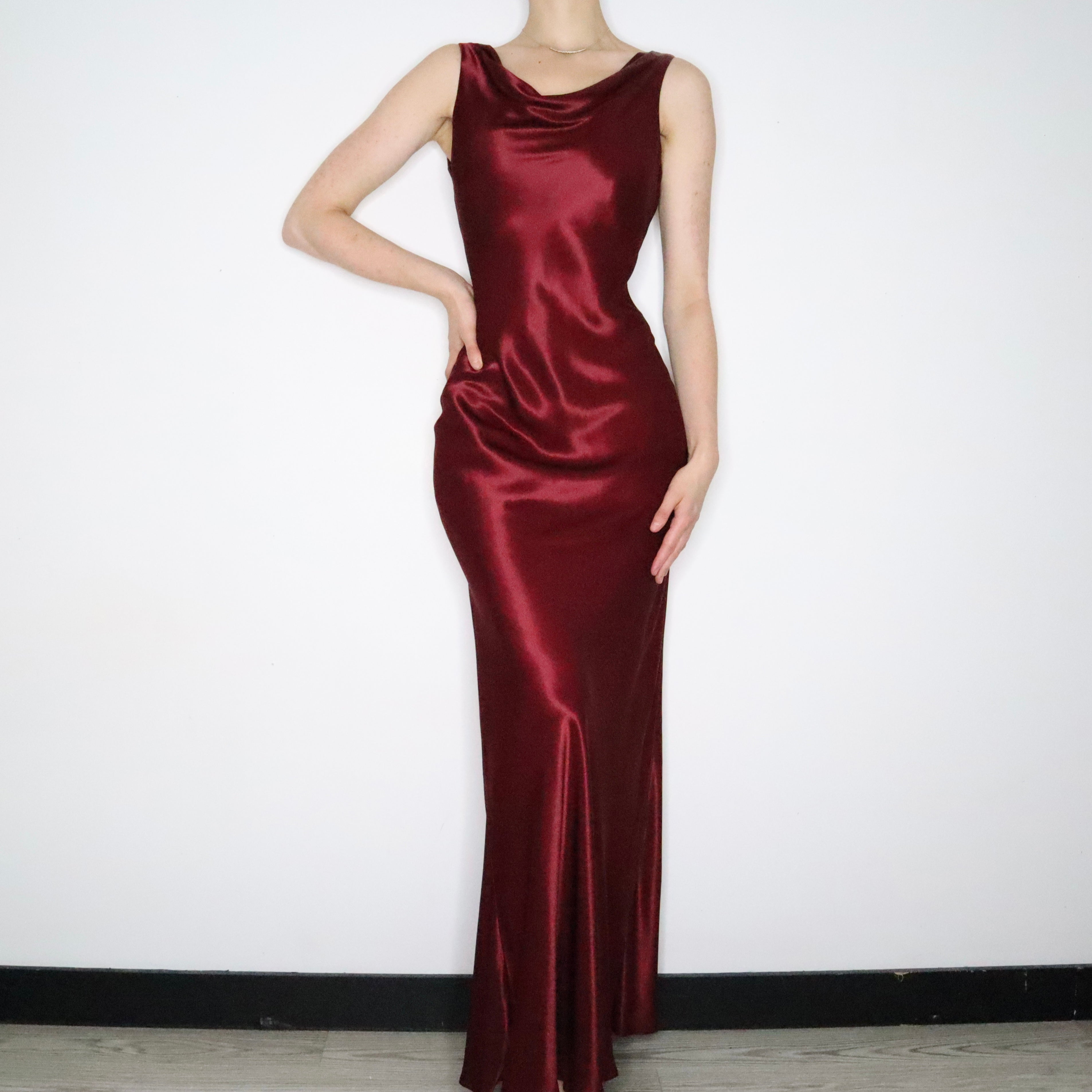 Merlot Satin Gown (Medium)