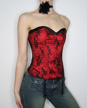 Red Lace Overlay Corset (Medium) 