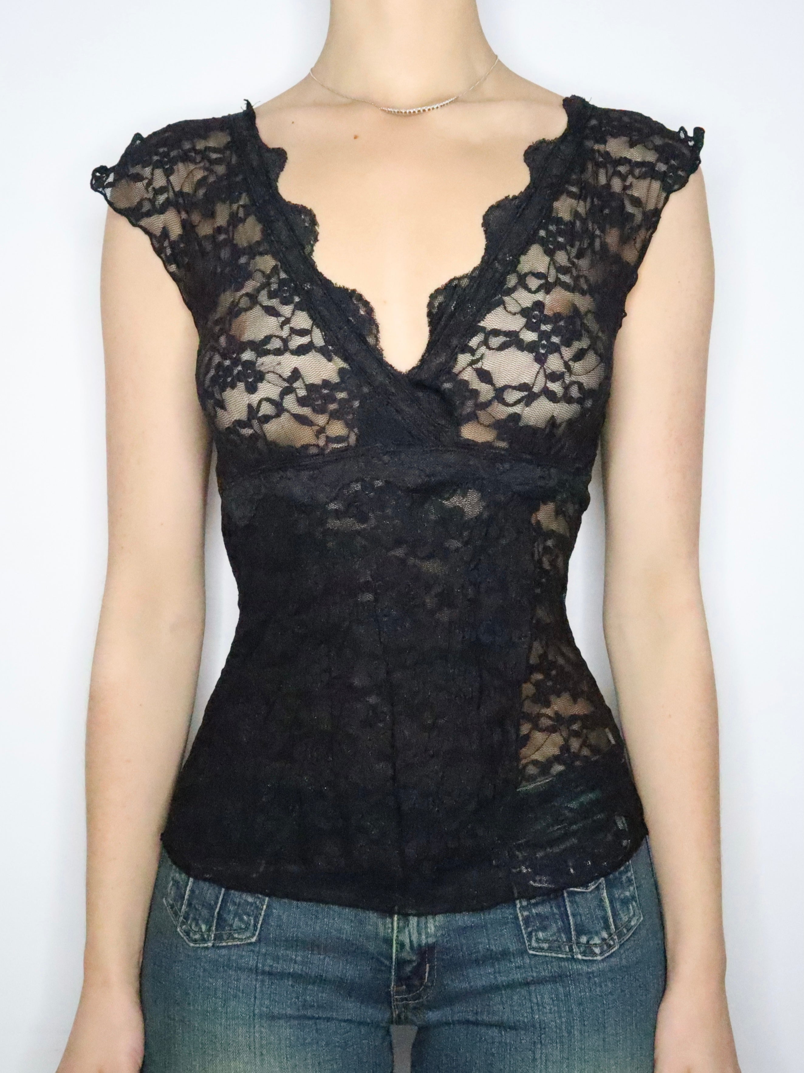 Black Lace Blouse (XS)