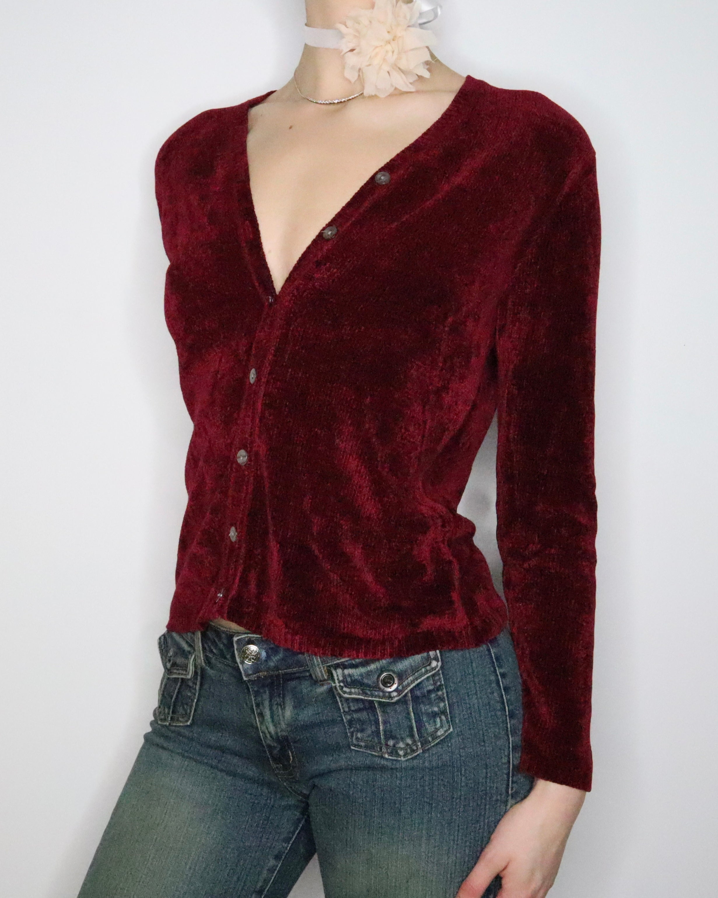 Laura Ashley Red Cardigan (Medium) 