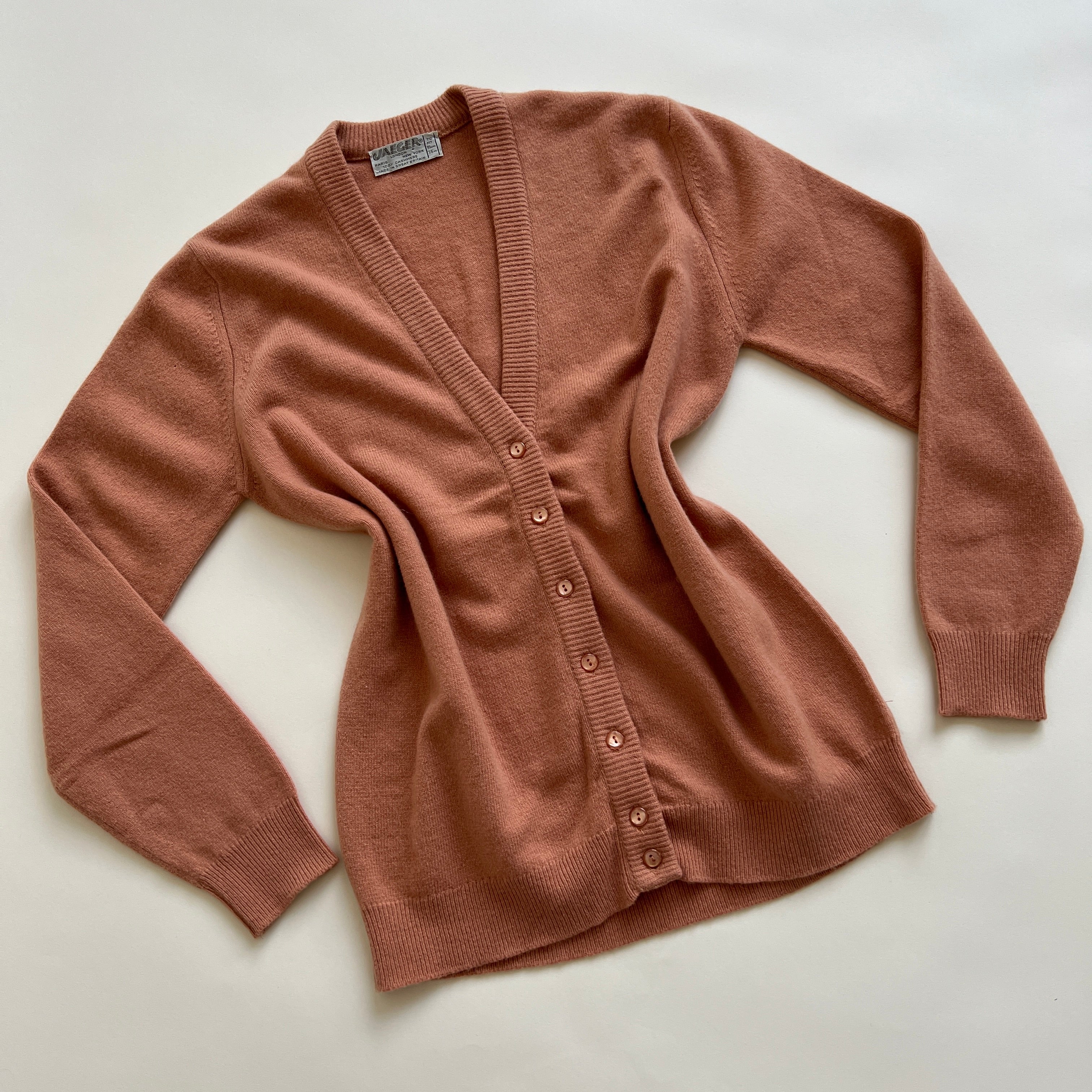 dark peach cashmere cardigan