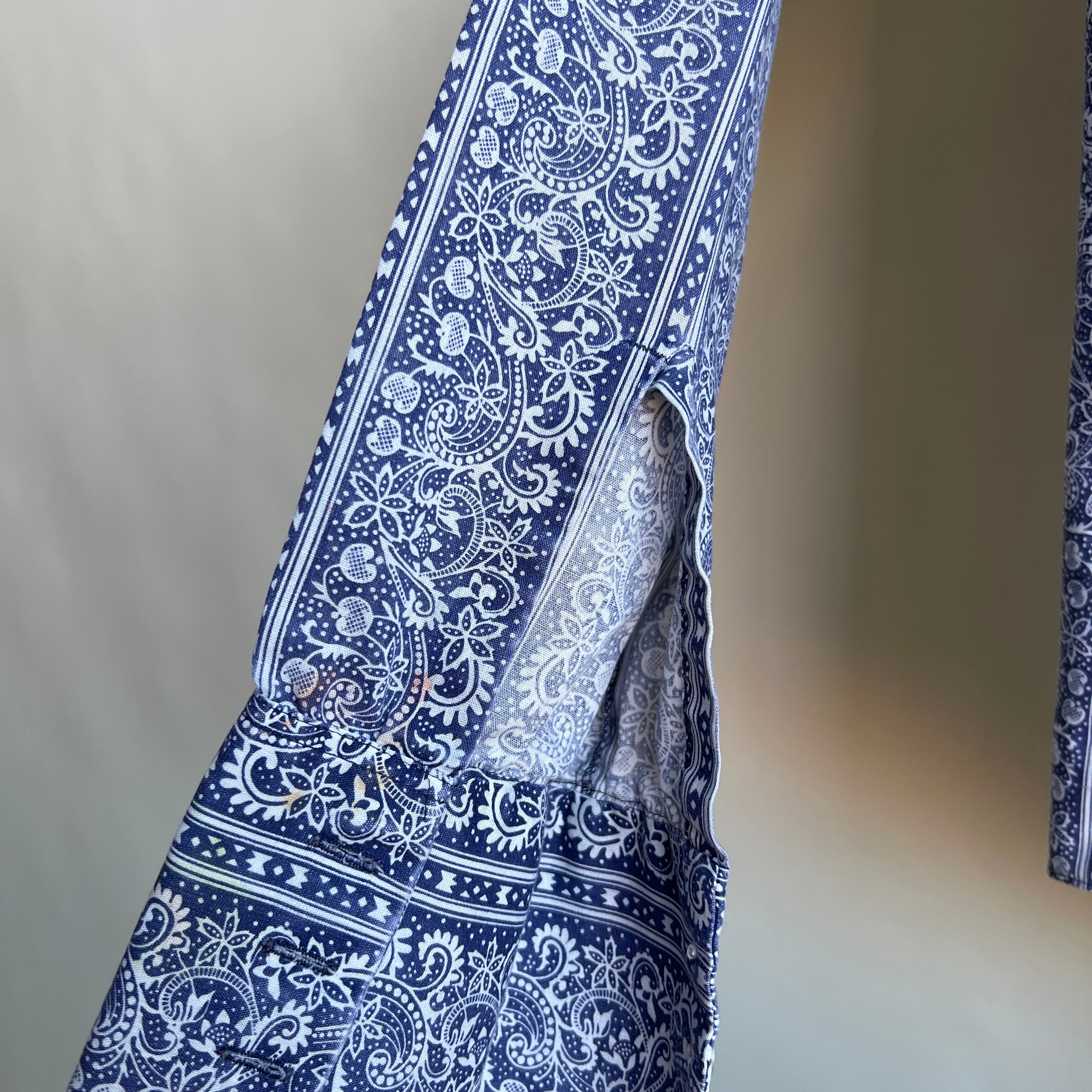 Vintage blue print button down