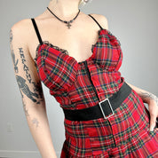 Plaid Lace-Up Mini Dress