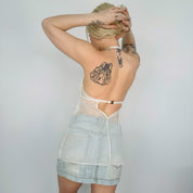 Sheer Crystal Heart Halter Top