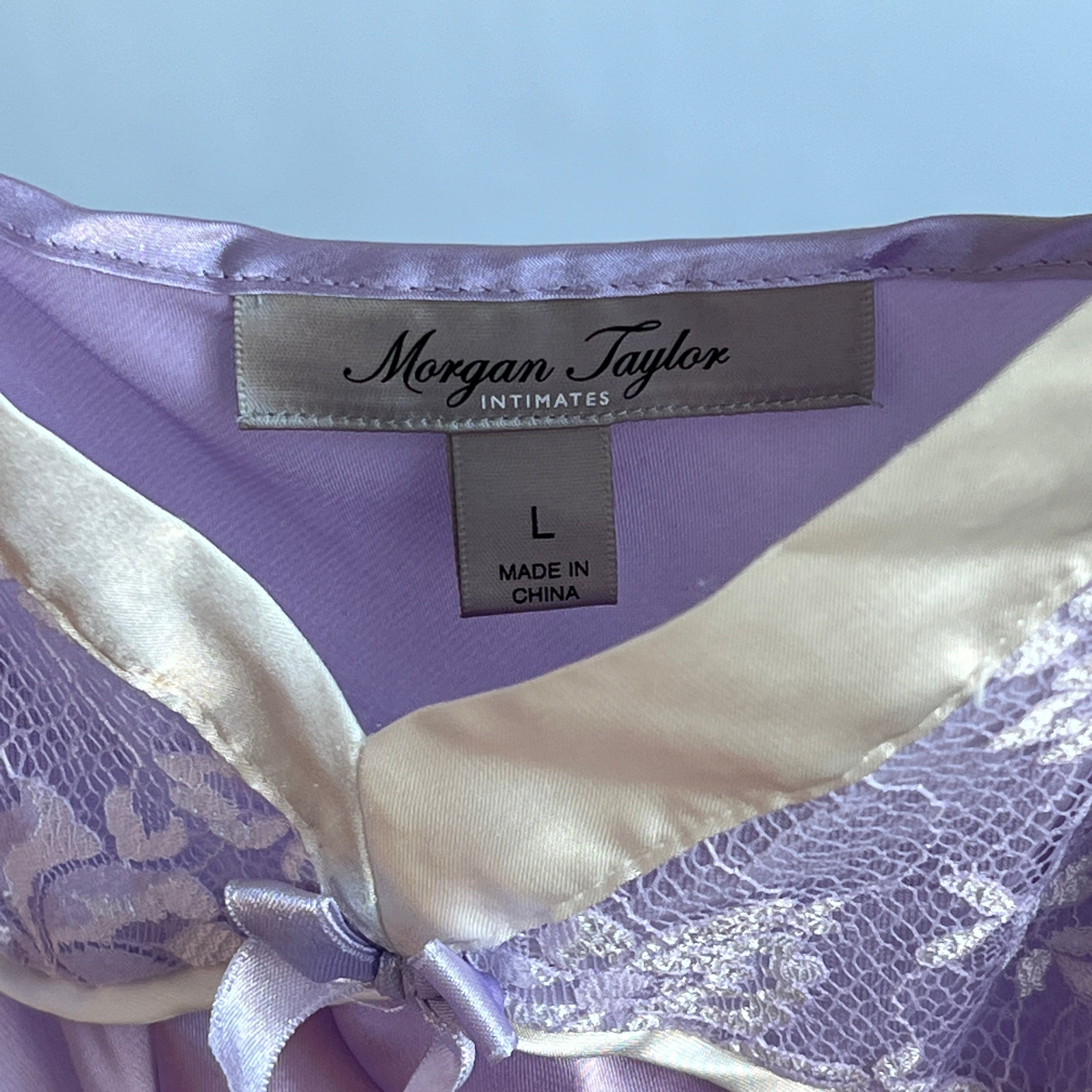 Lavender satin mini slip