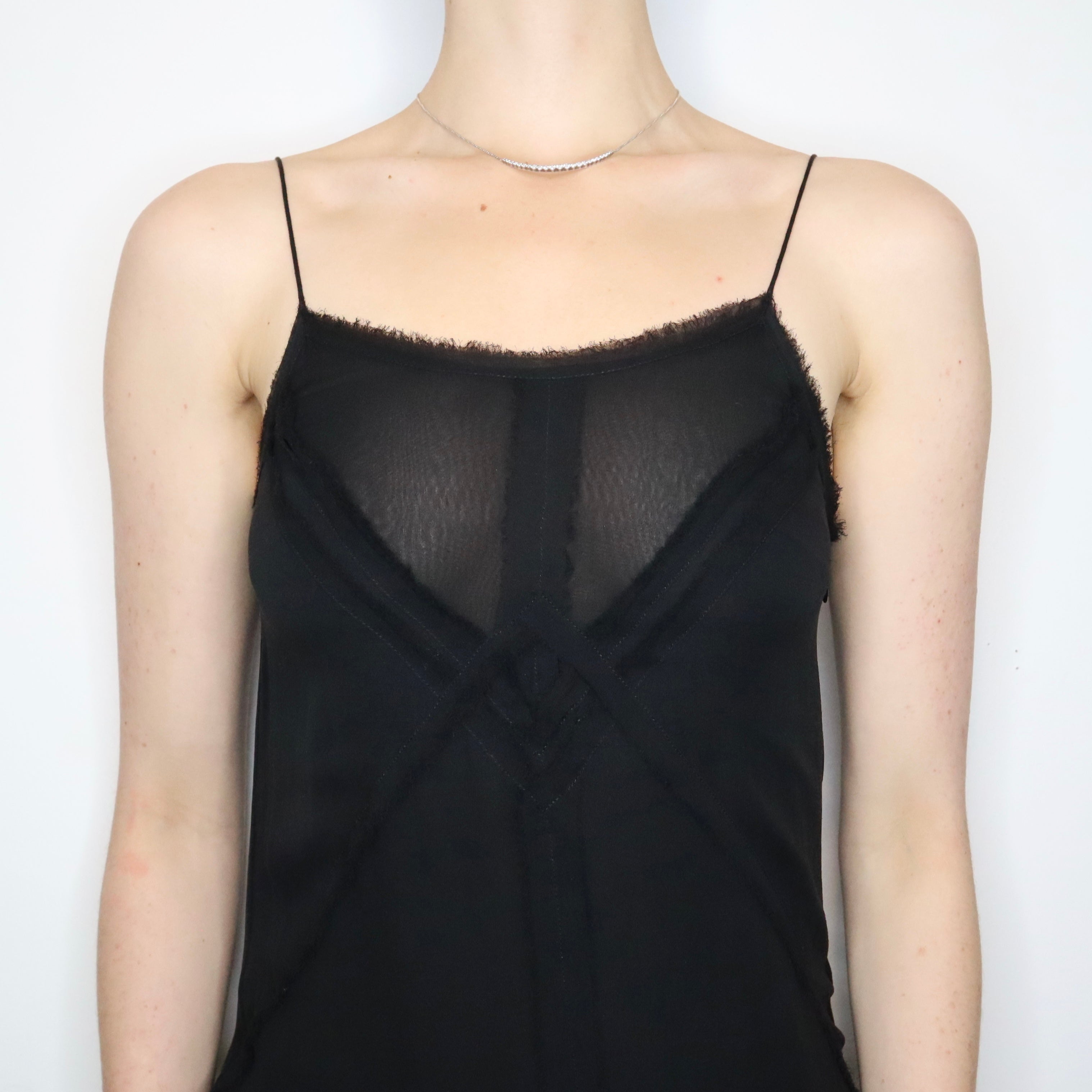 Black Silk Midi Dress (XS)