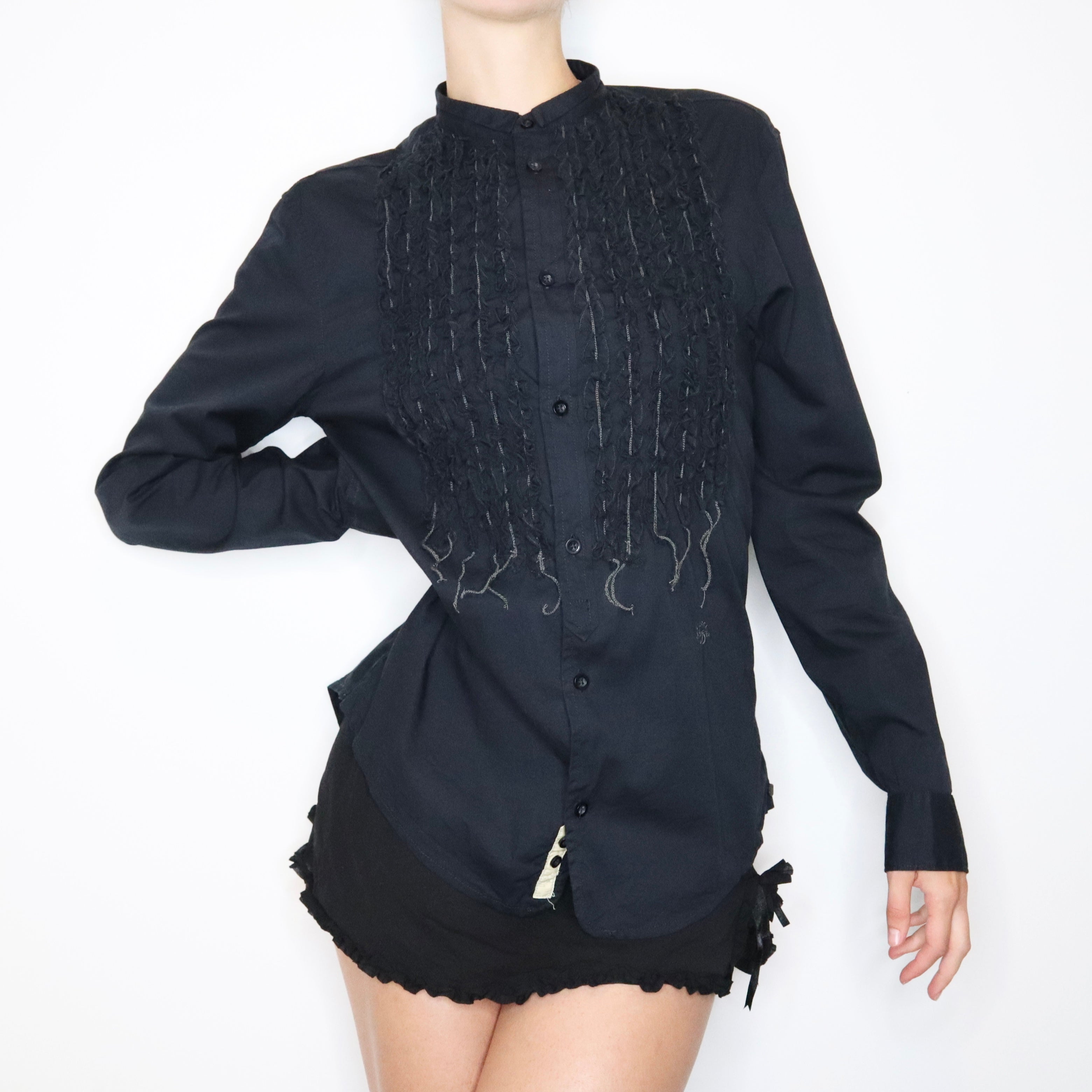 Y2K DIESEL Black Button Up Shirt (L)