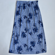 00s blue rose midi skirt