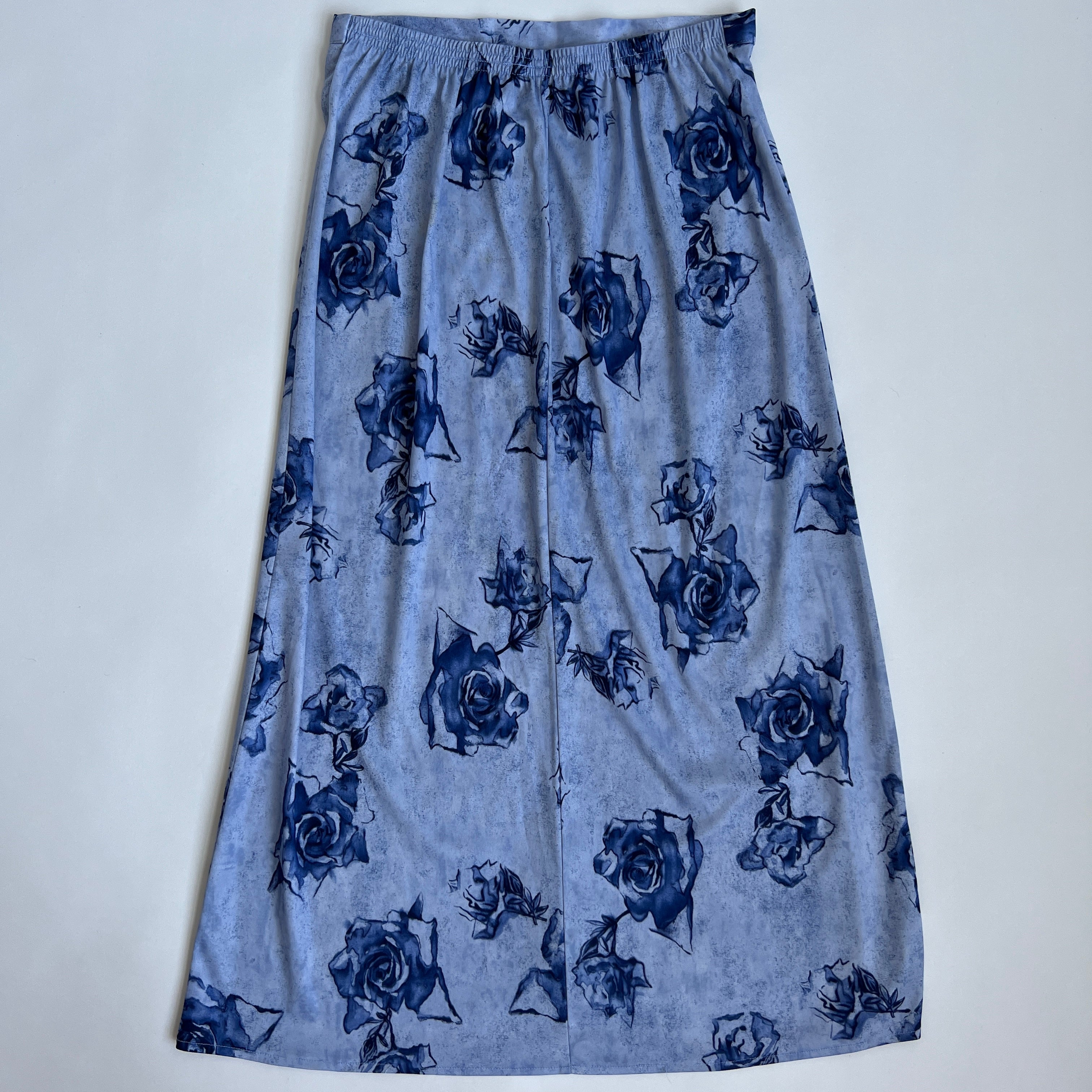 00s blue rose midi skirt