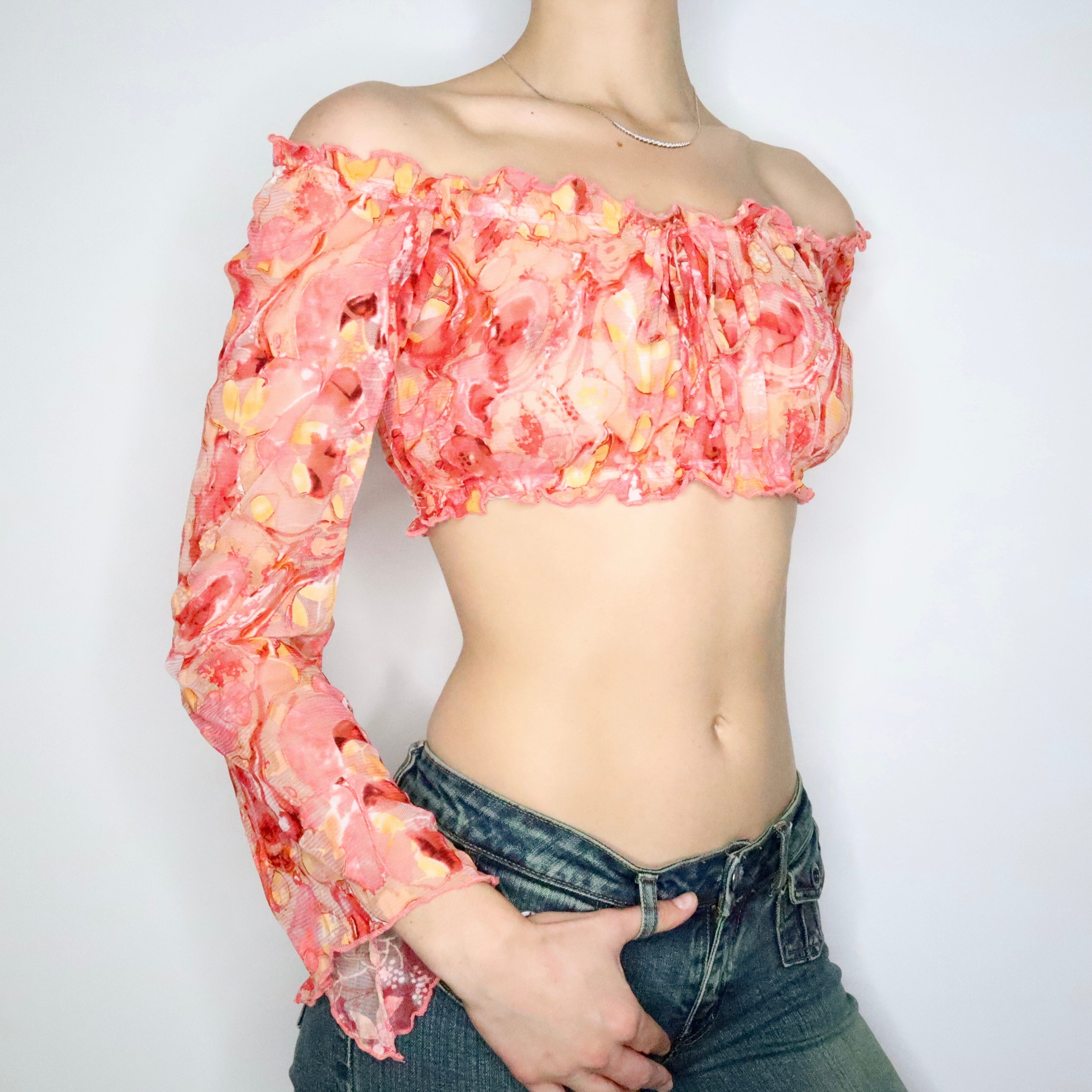 Milkmaid Mesh Crop Top (XS-S)