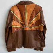 🌅 Hand painted leather blazer