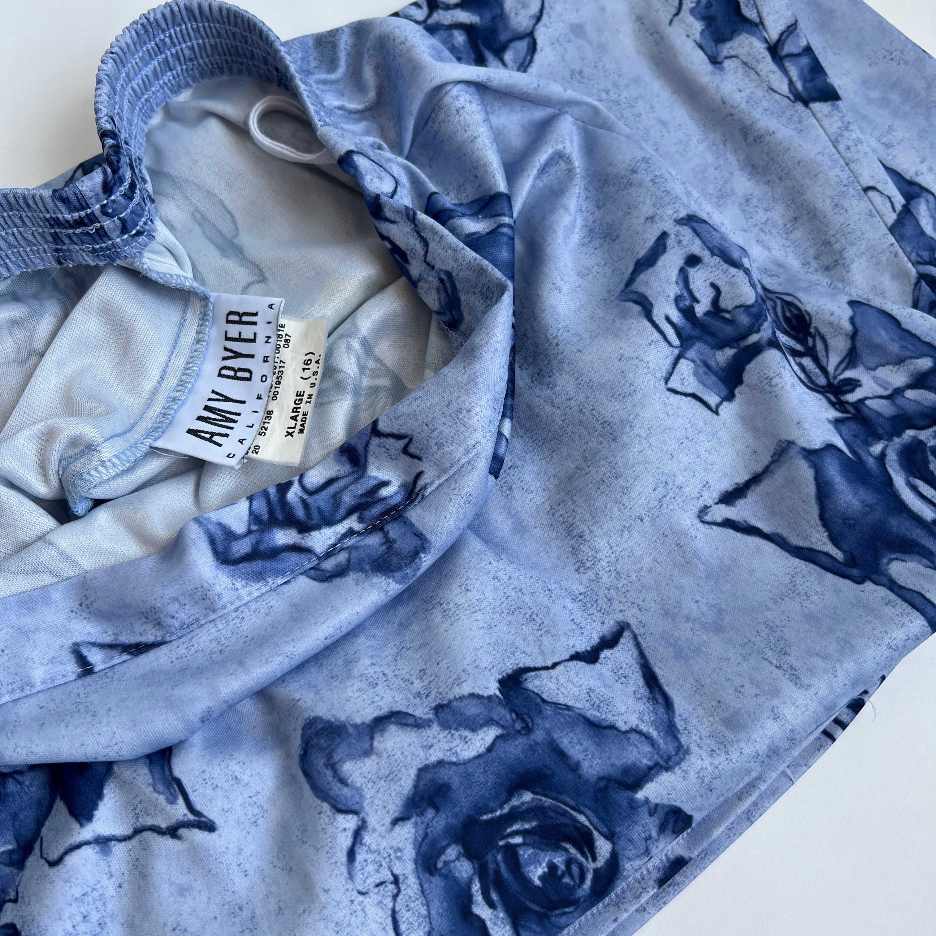 00s blue rose midi skirt