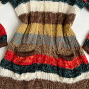 Stripe knit sweater dress