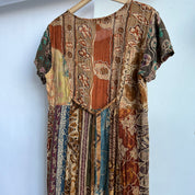Boho patchwork embroidered maxi dress