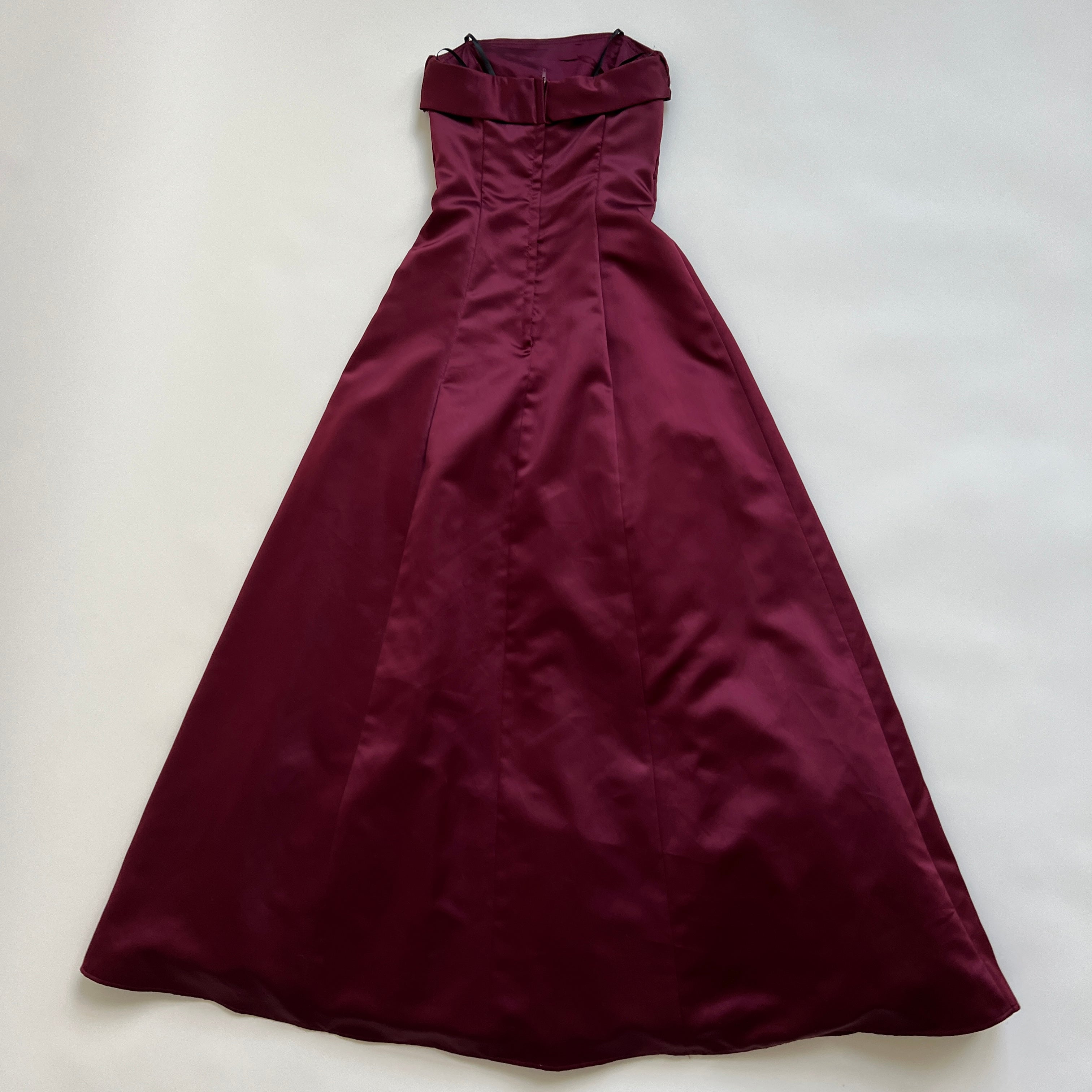 90s strapless satin gown w shawl