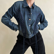 00s Lace up denim jacket